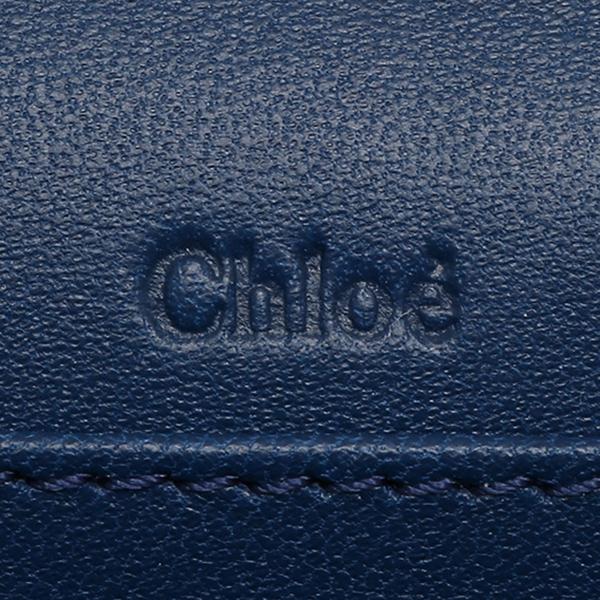 16年秋冬Chloe クロエスーパーコピー レザーボウ 二つ折り長財布ブルーベルベット 6100734